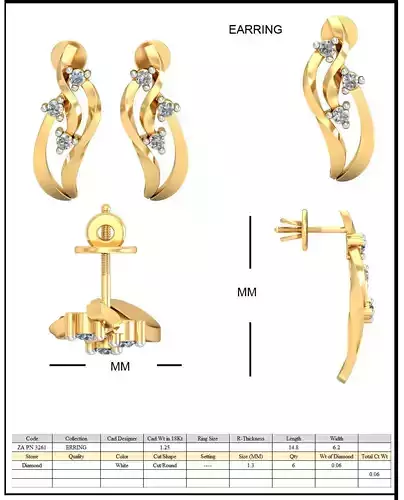 Golden Earrings With Diamonds 9