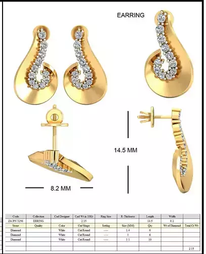 Golden Earrings With Diamonds 10