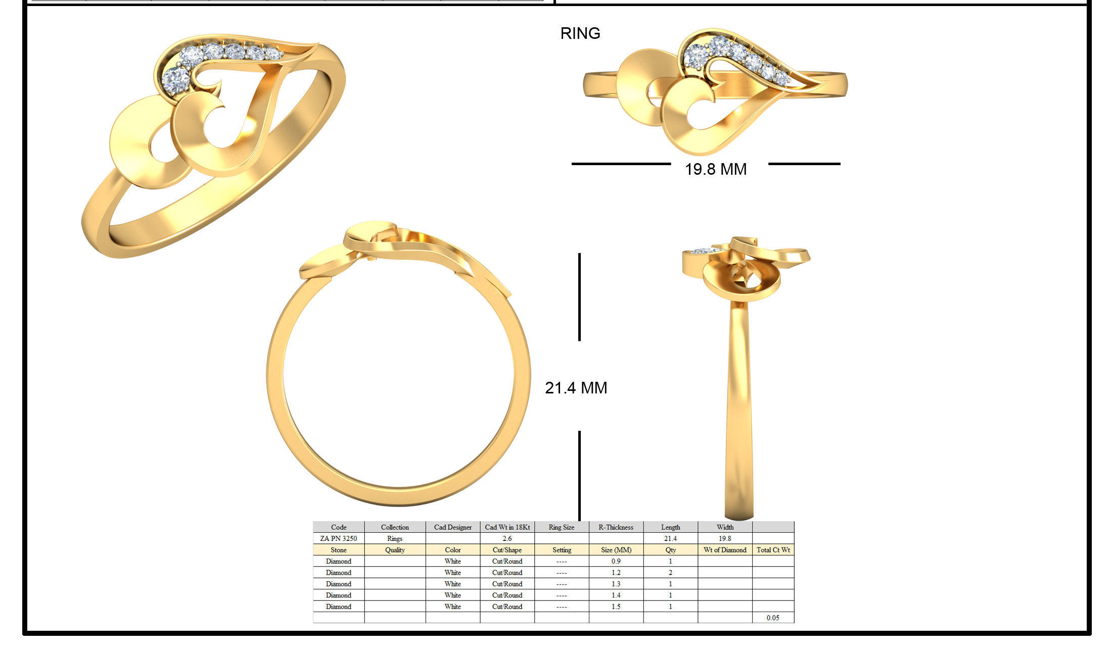Spiral Ear Studs With Diamonds 1 3D print model_2