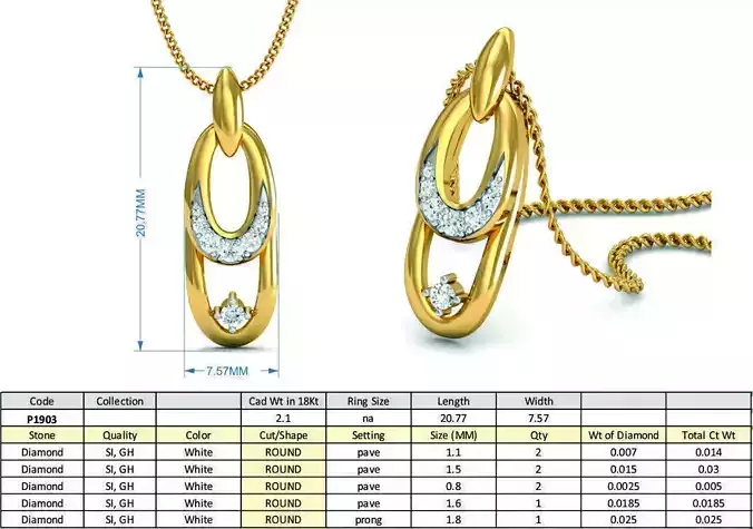 Gold Color Pendant With Diamonds 15