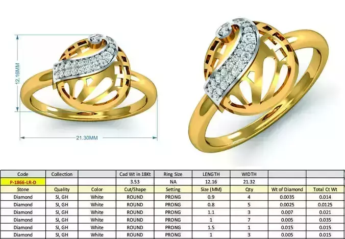 Golden Ring With Diamonds 3