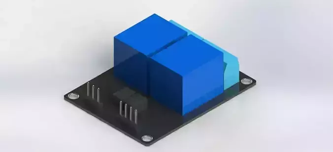 modulo de 2 relevadores Free 3D model