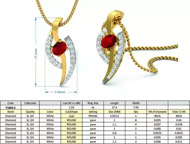 Golden Pendant With Ruby 4