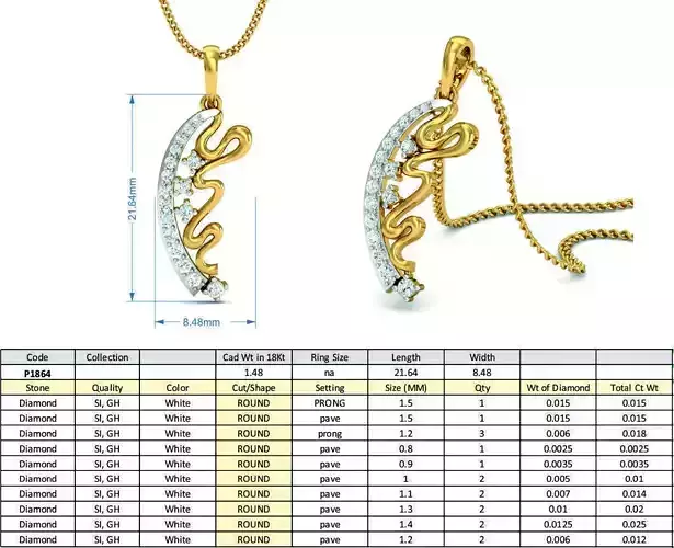 Golden Pendant With Diamonds 15