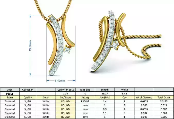 Golden Pendant With Diamonds 17