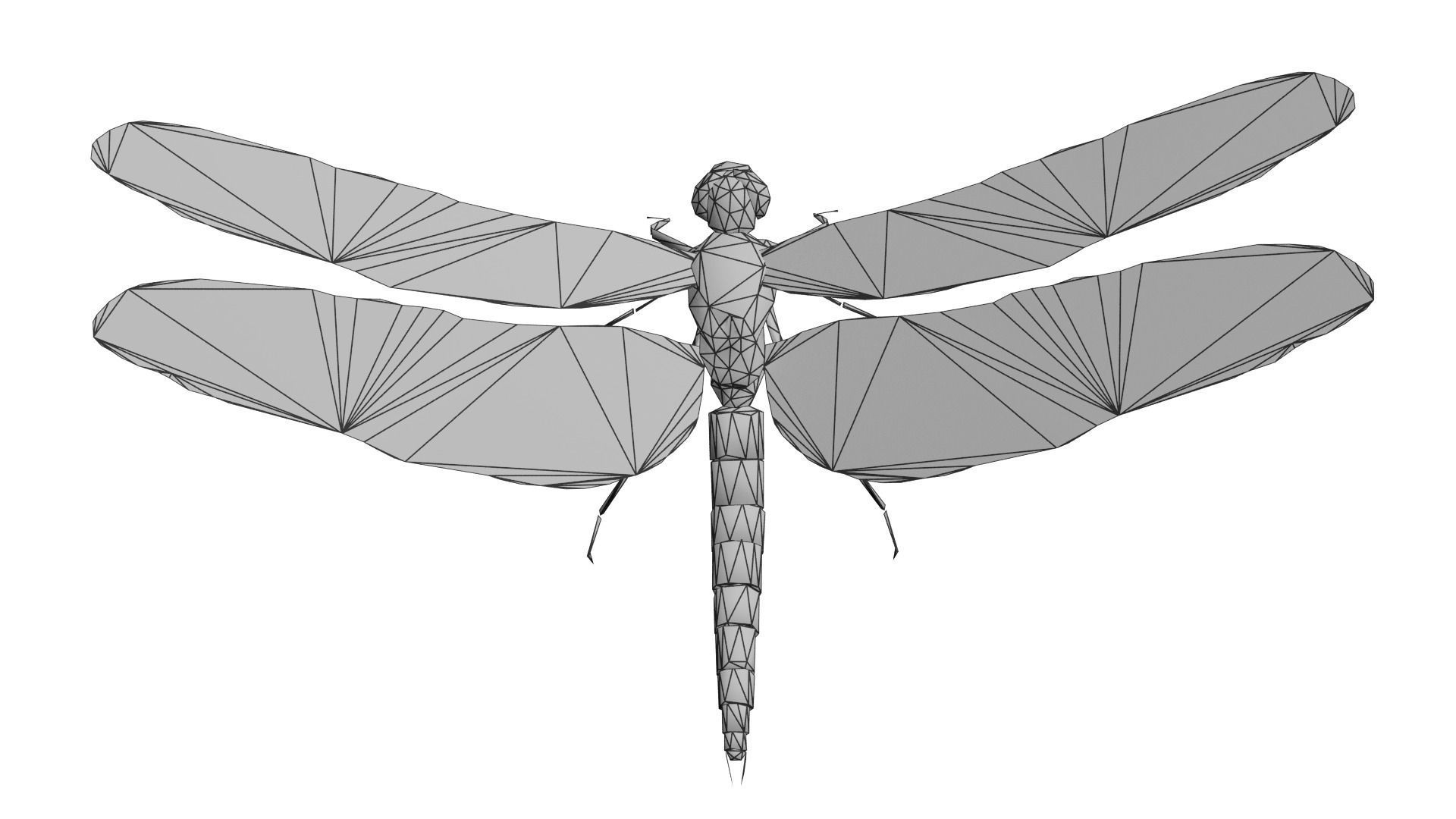 Low poly dragonfly Low-poly 3D model_4