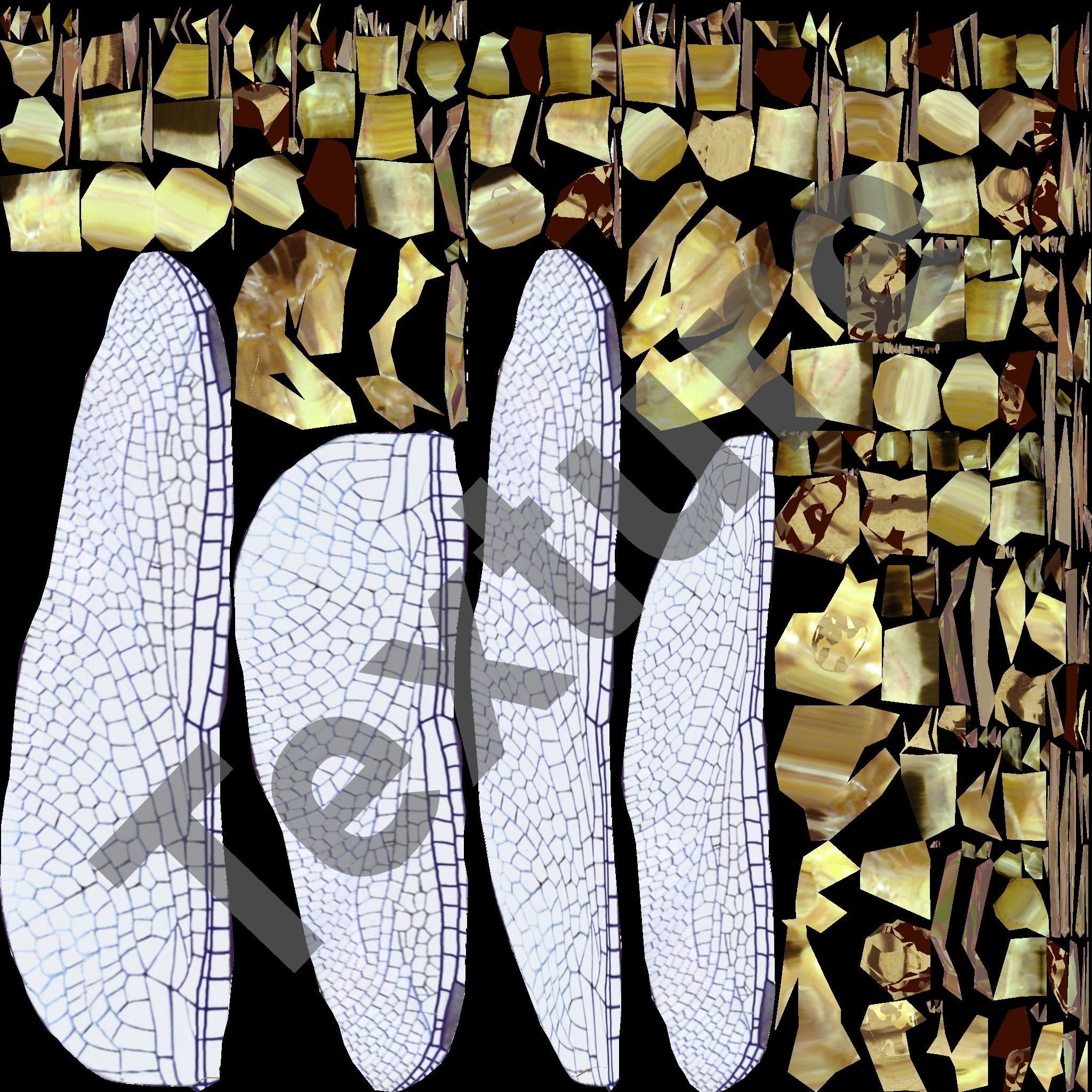 Low poly dragonfly Low-poly 3D model_5