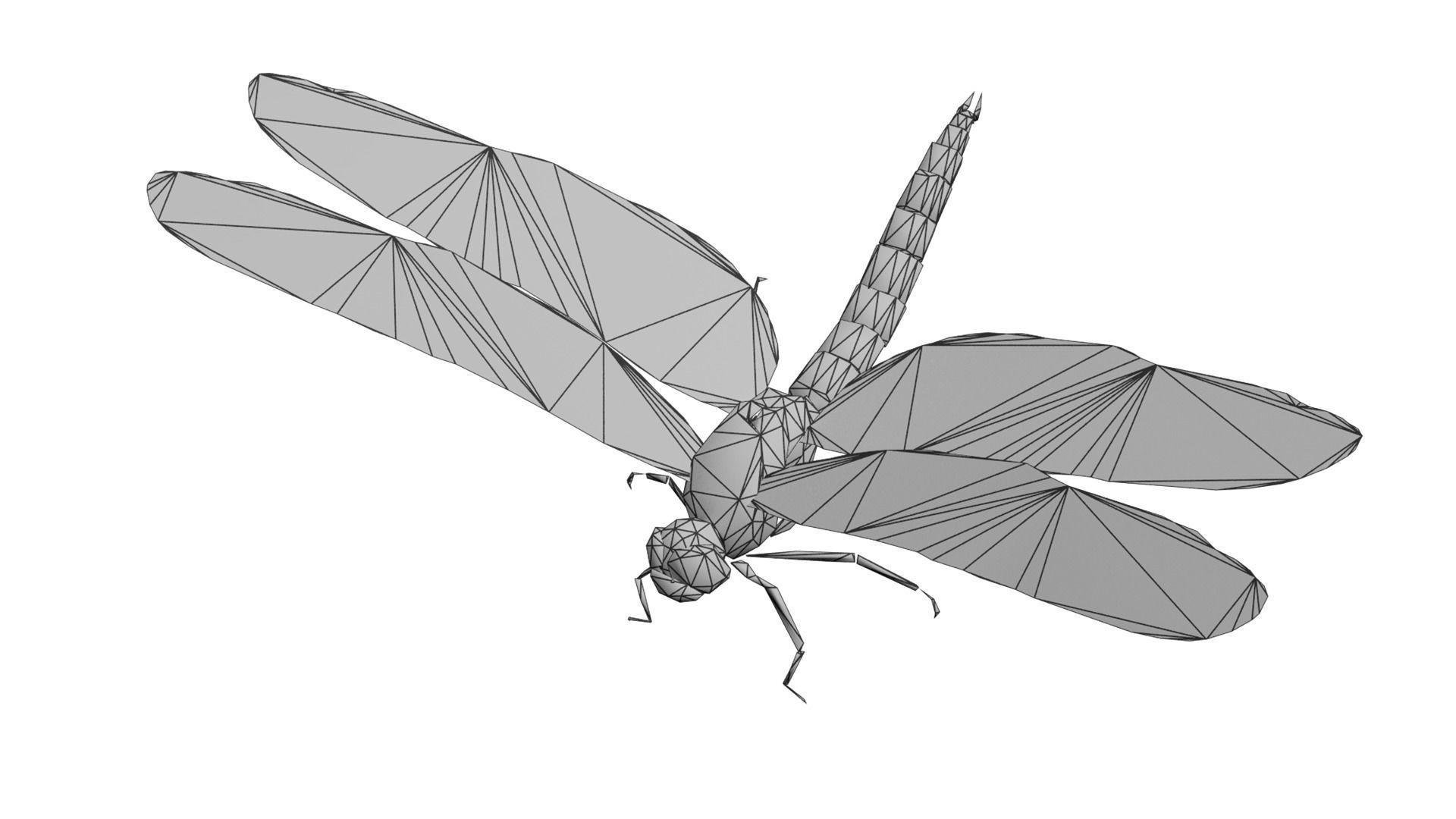 Low poly dragonfly Low-poly 3D model_3