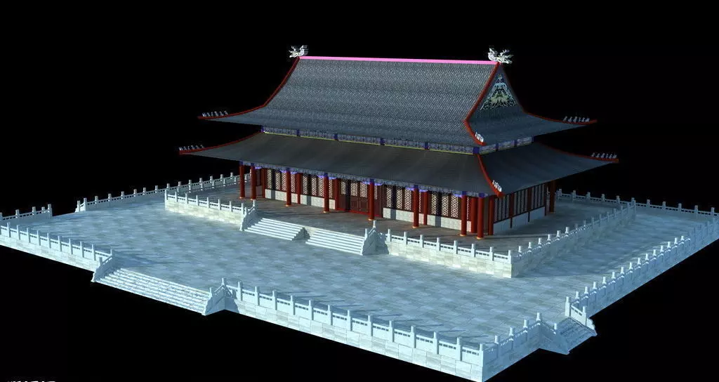 Chinese Mahavira Hall 3D model_0