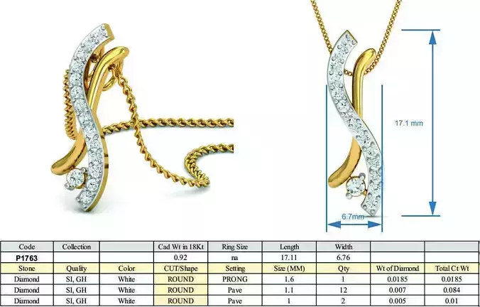 Golden Pendant With Diamonds 20