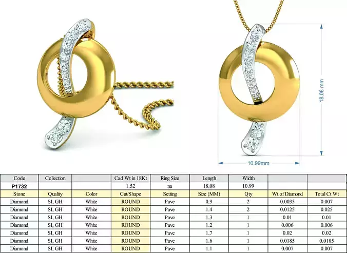 Round Pendant With Diamonds 3