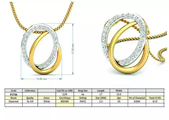 Oval Shaped Pendant With Diamonds 6