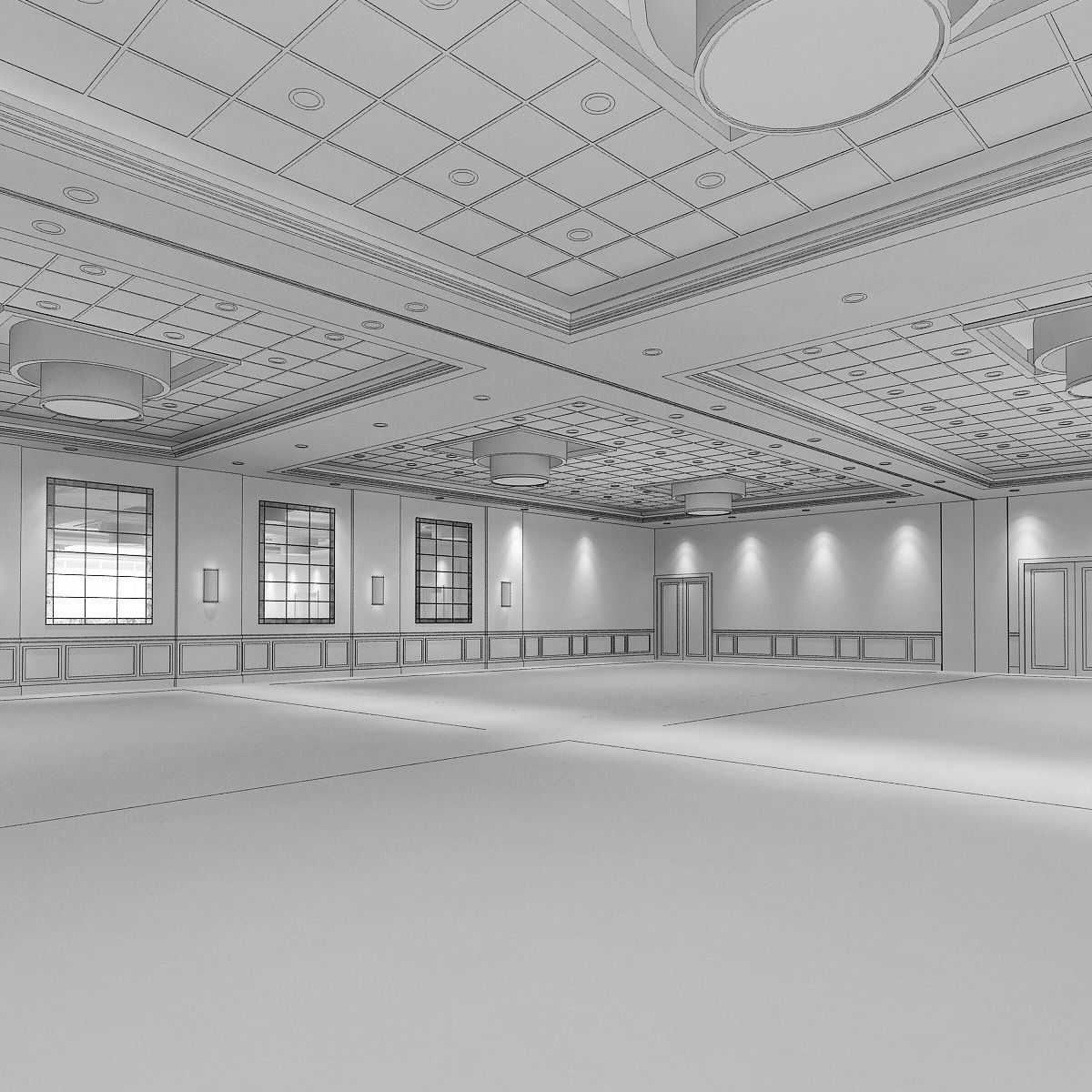 Hotel Ballroom 3D model_5