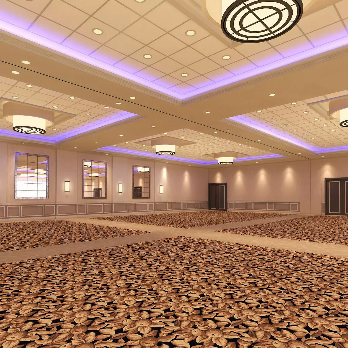 Hotel Ballroom 3D model_0