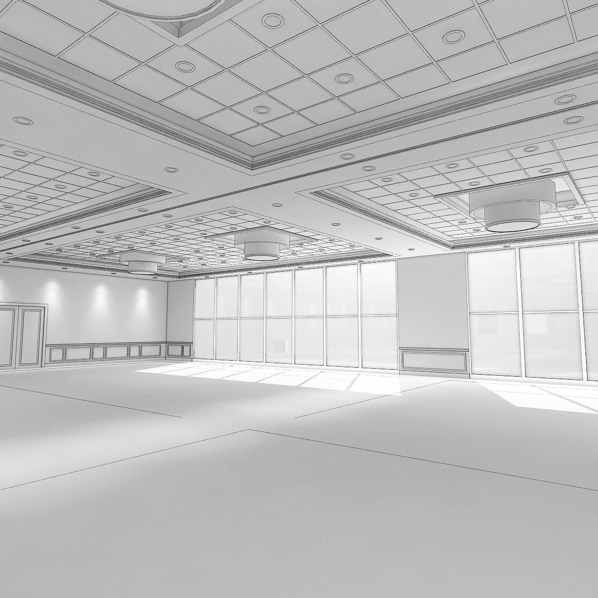 Hotel Ballroom 3D model_9