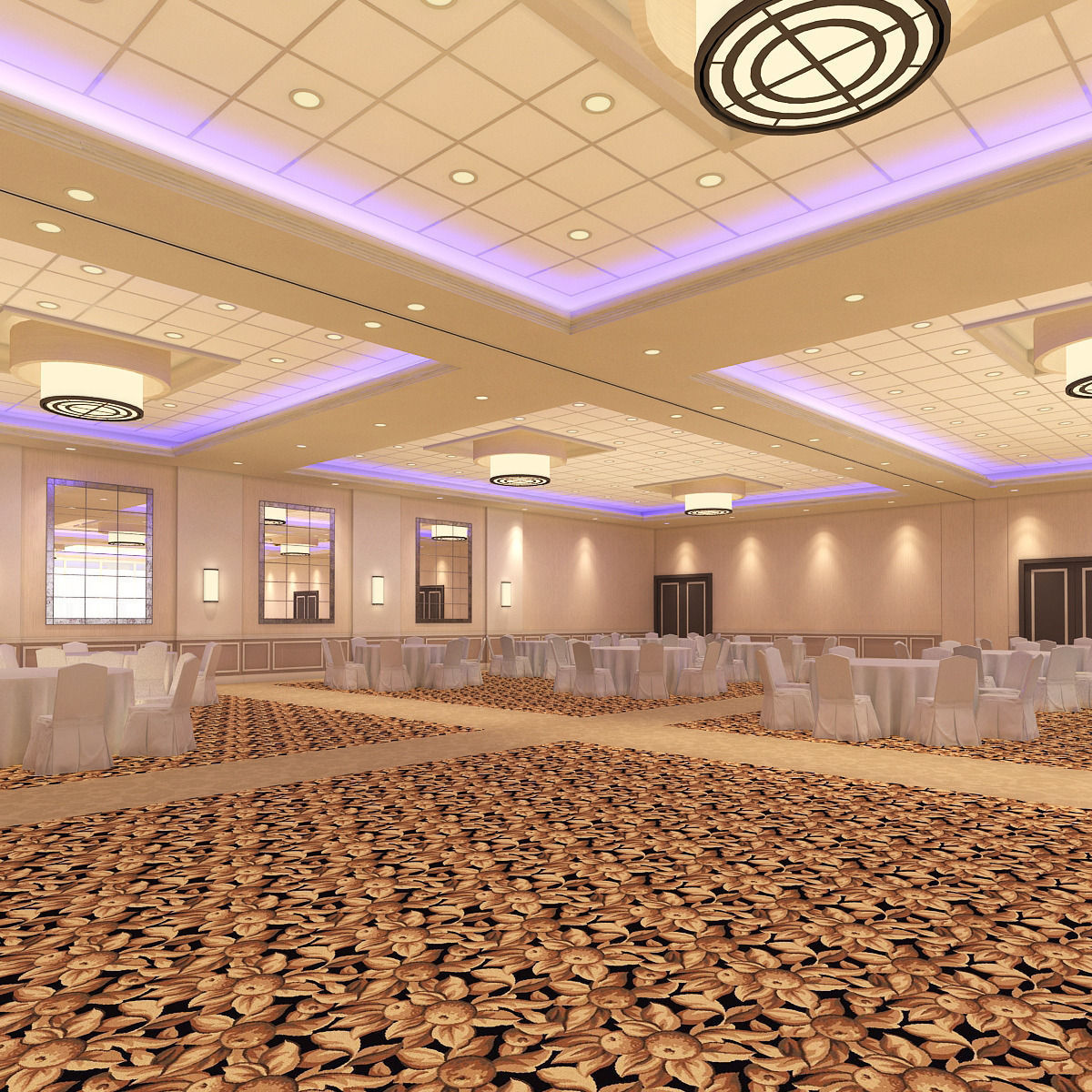 Hotel Ballroom 3D model_1