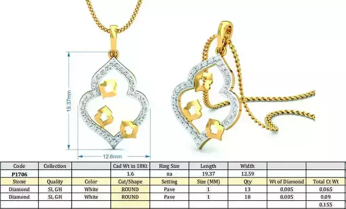 Golden Pendant With Diamonds 28