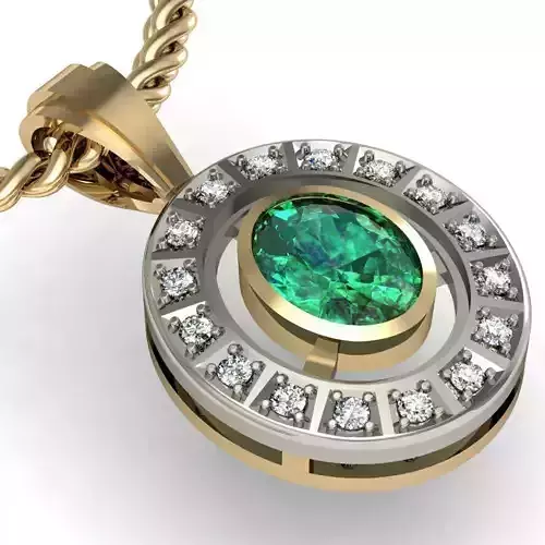 pendant oval with gems  
