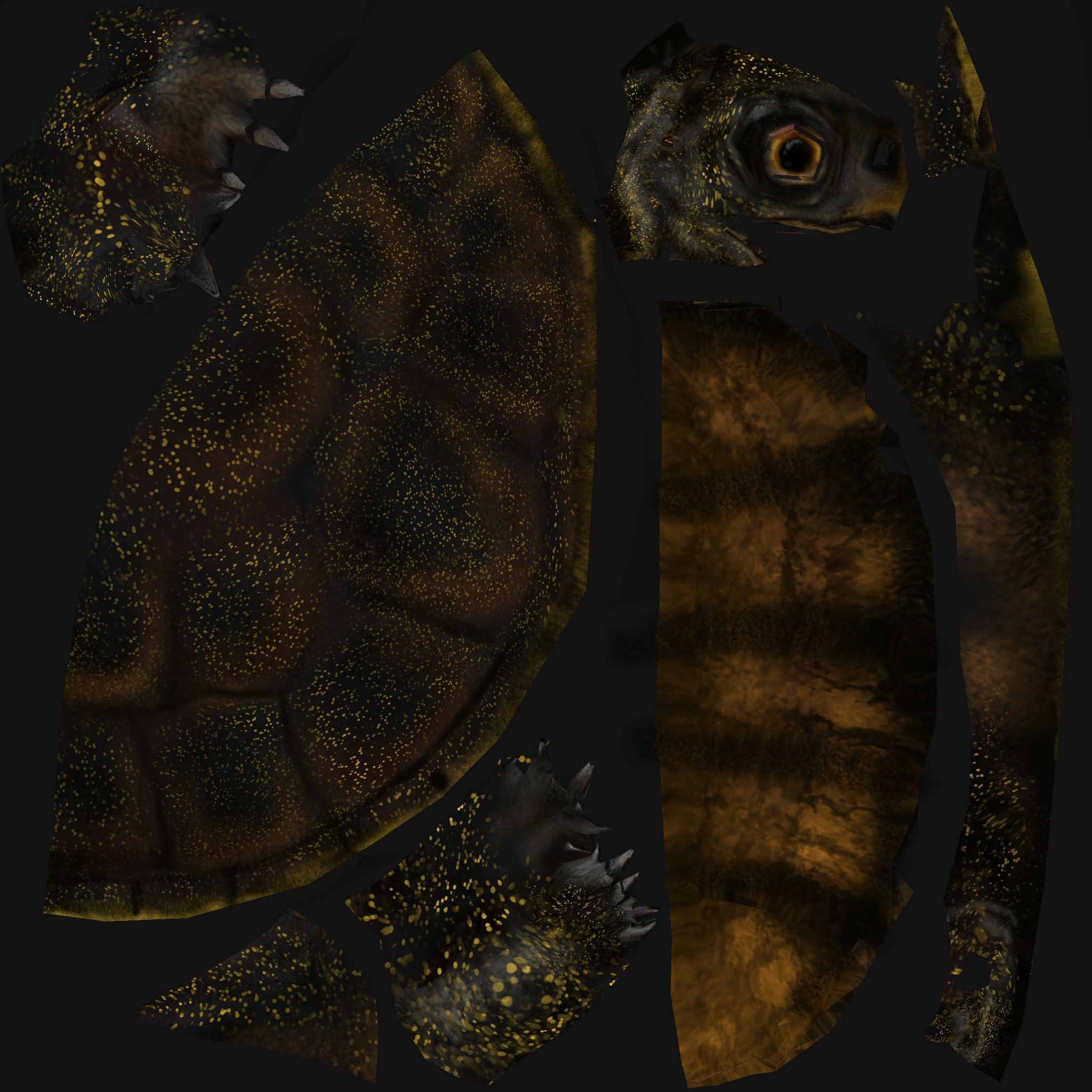 European pond turtle Low-poly 3D model_8