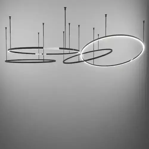 Circular Light Pendant Lamp Low-poly 3D model