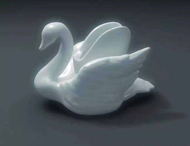 Swan Vase 3D print model_0
