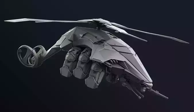 Sci-Fi Helicopter 3D model
