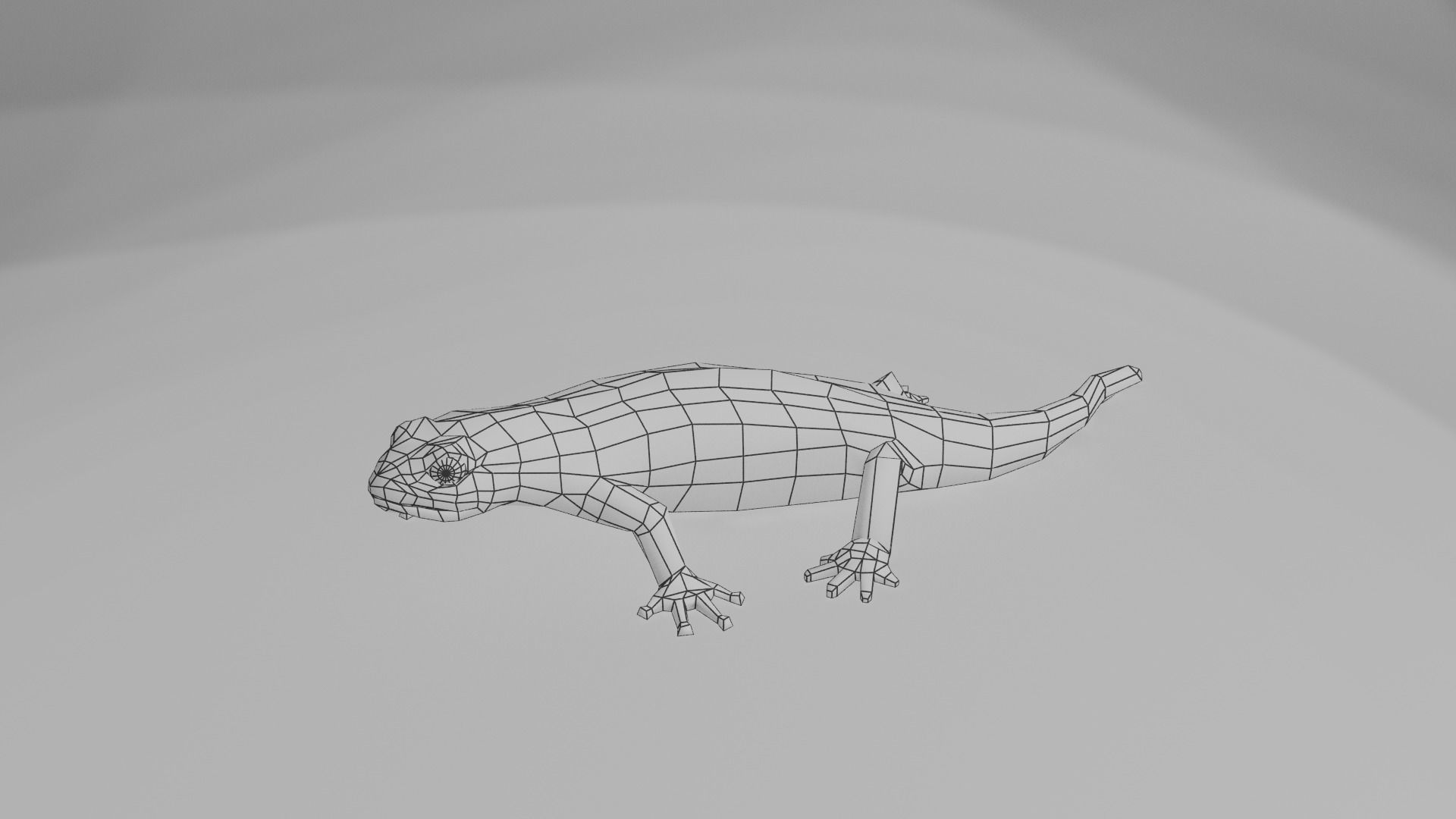 Low poly salamander lizard Low-poly 3D model_4