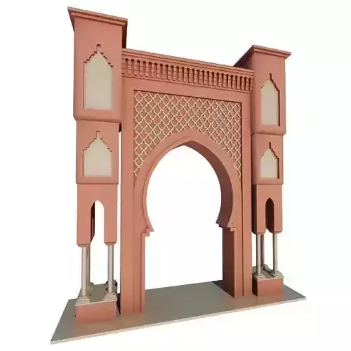 Traditional Moroccan Door Fes City 3D model