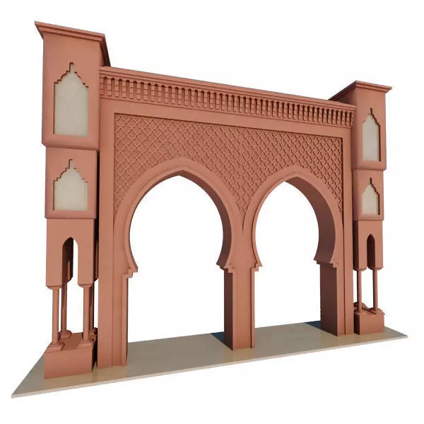 Traditional Moroccan Door Fes City 2 3D model_0