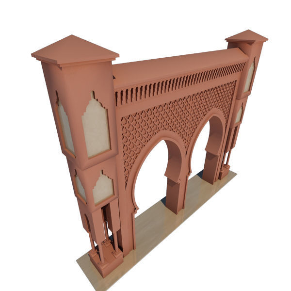 Traditional Moroccan Door Fes City 2 3D model_3