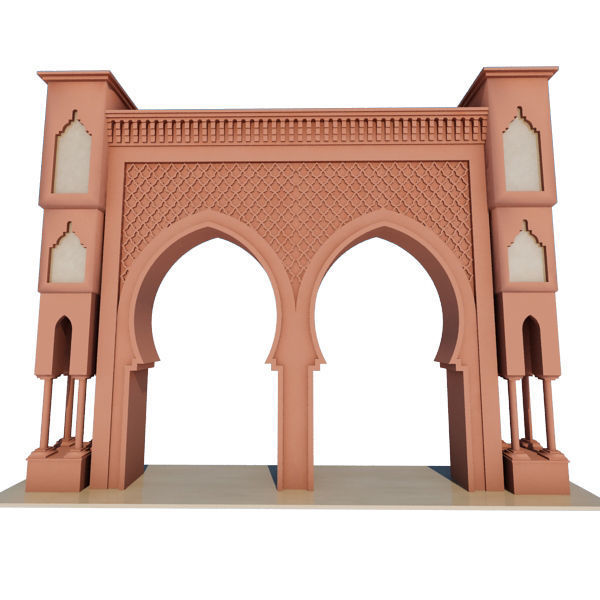 Traditional Moroccan Door Fes City 2 3D model_2
