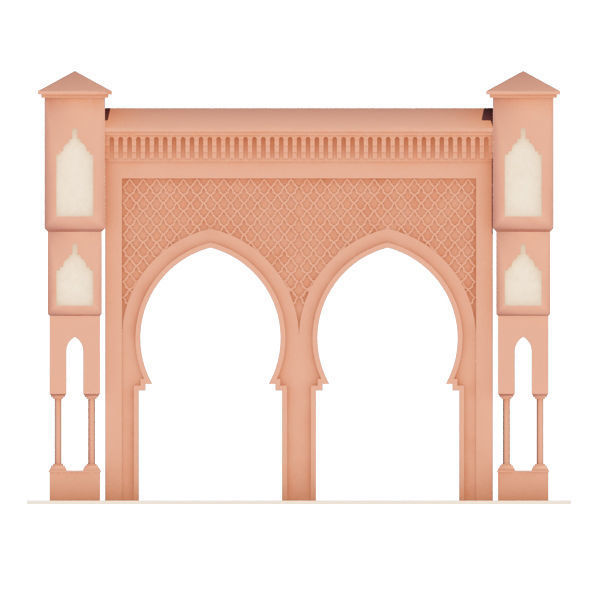 Traditional Moroccan Door Fes City 2 3D model_4