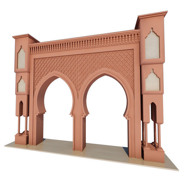 Traditional Moroccan Door Fes City 2 3D model_1