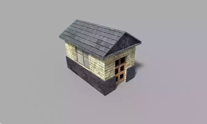 low poly prison building 2