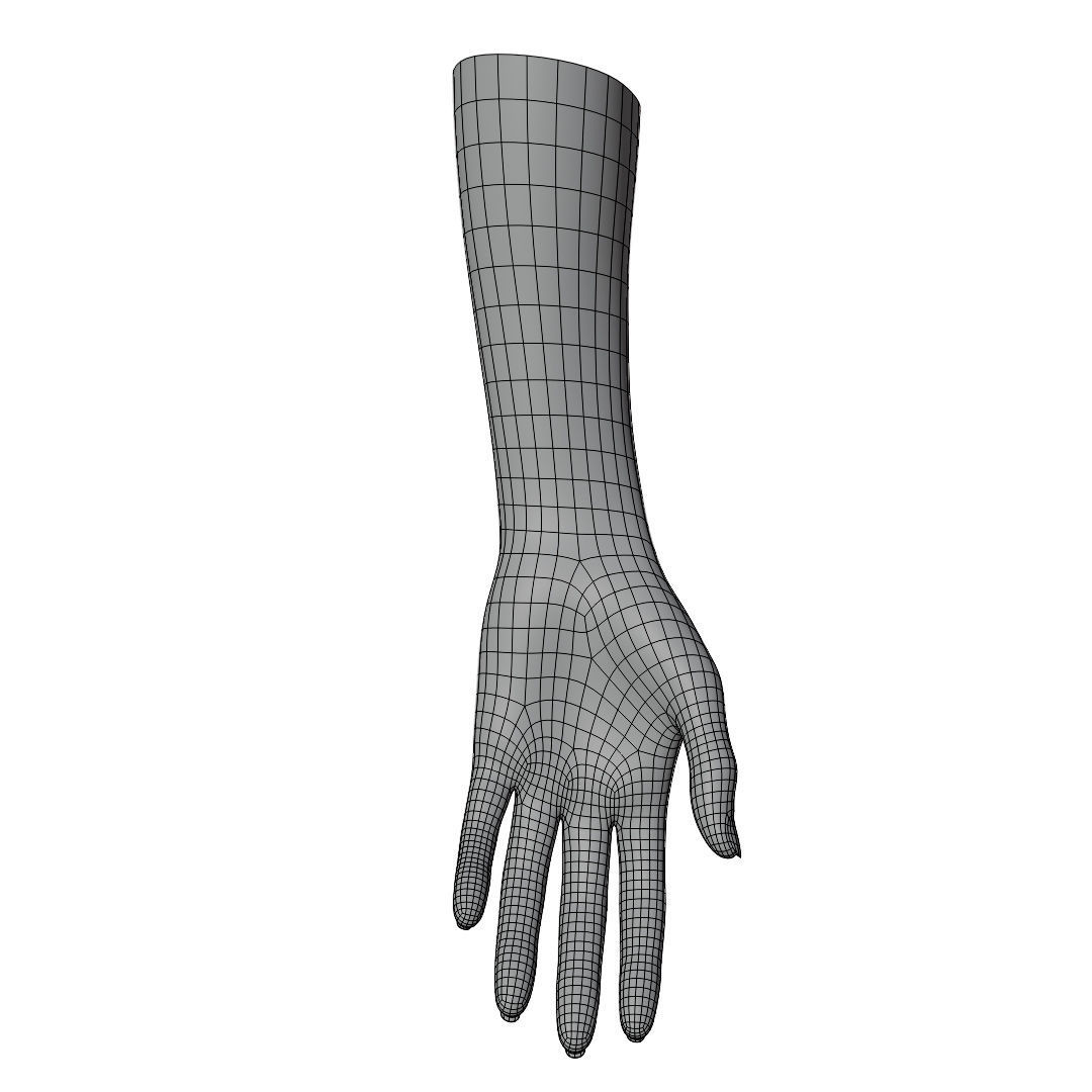 Female Hand Low-poly 3D model_16