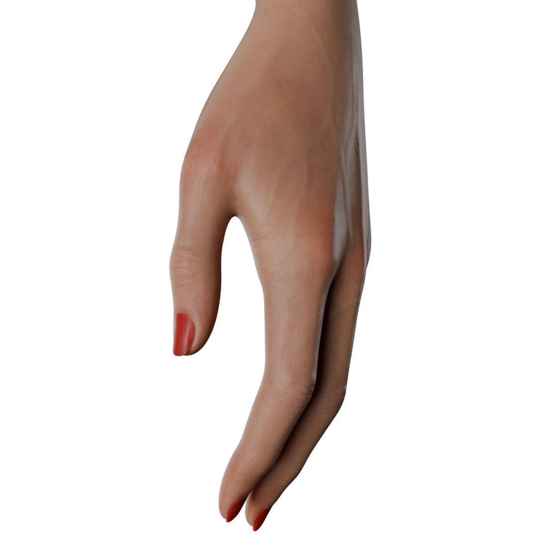 Female Hand Low-poly 3D model_27