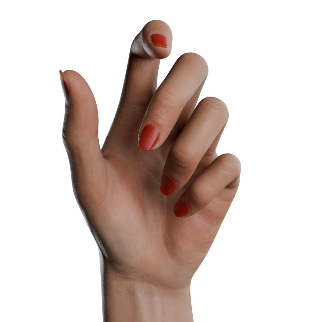 Female Hand Low-poly 3D model_5
