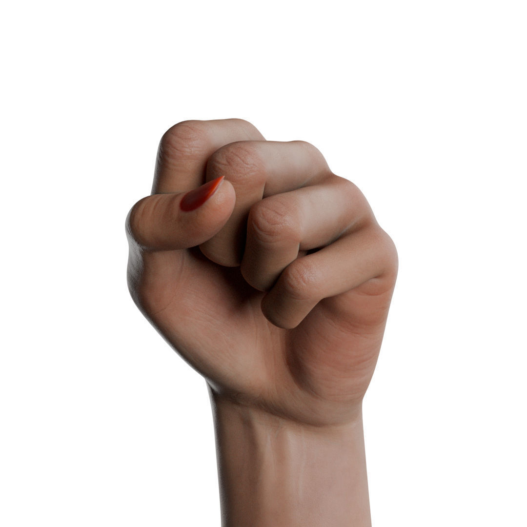 Female Hand Low-poly 3D model_4