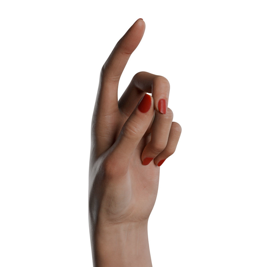 Female Hand Low-poly 3D model_7