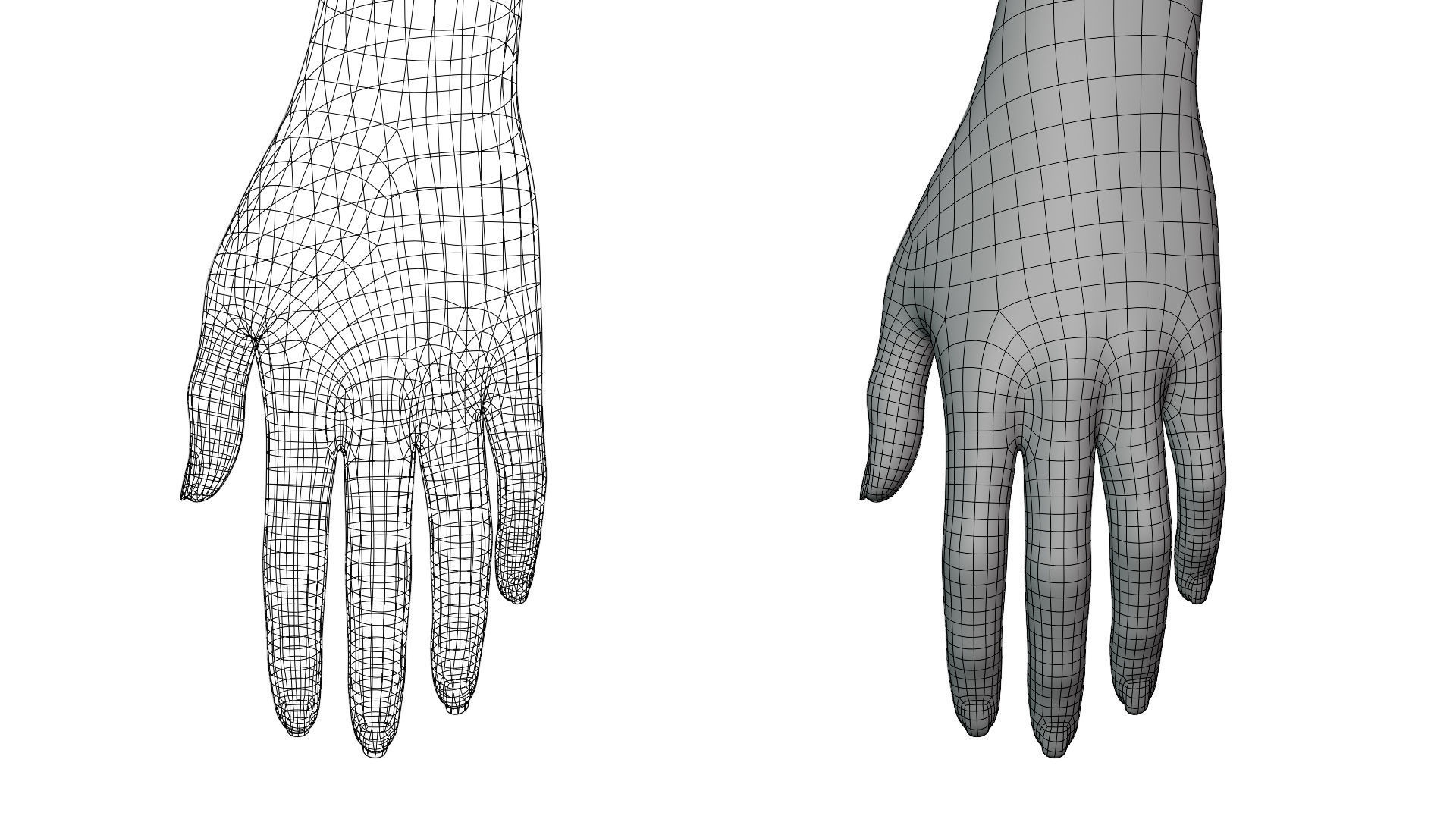 Female Hand Low-poly 3D model_20