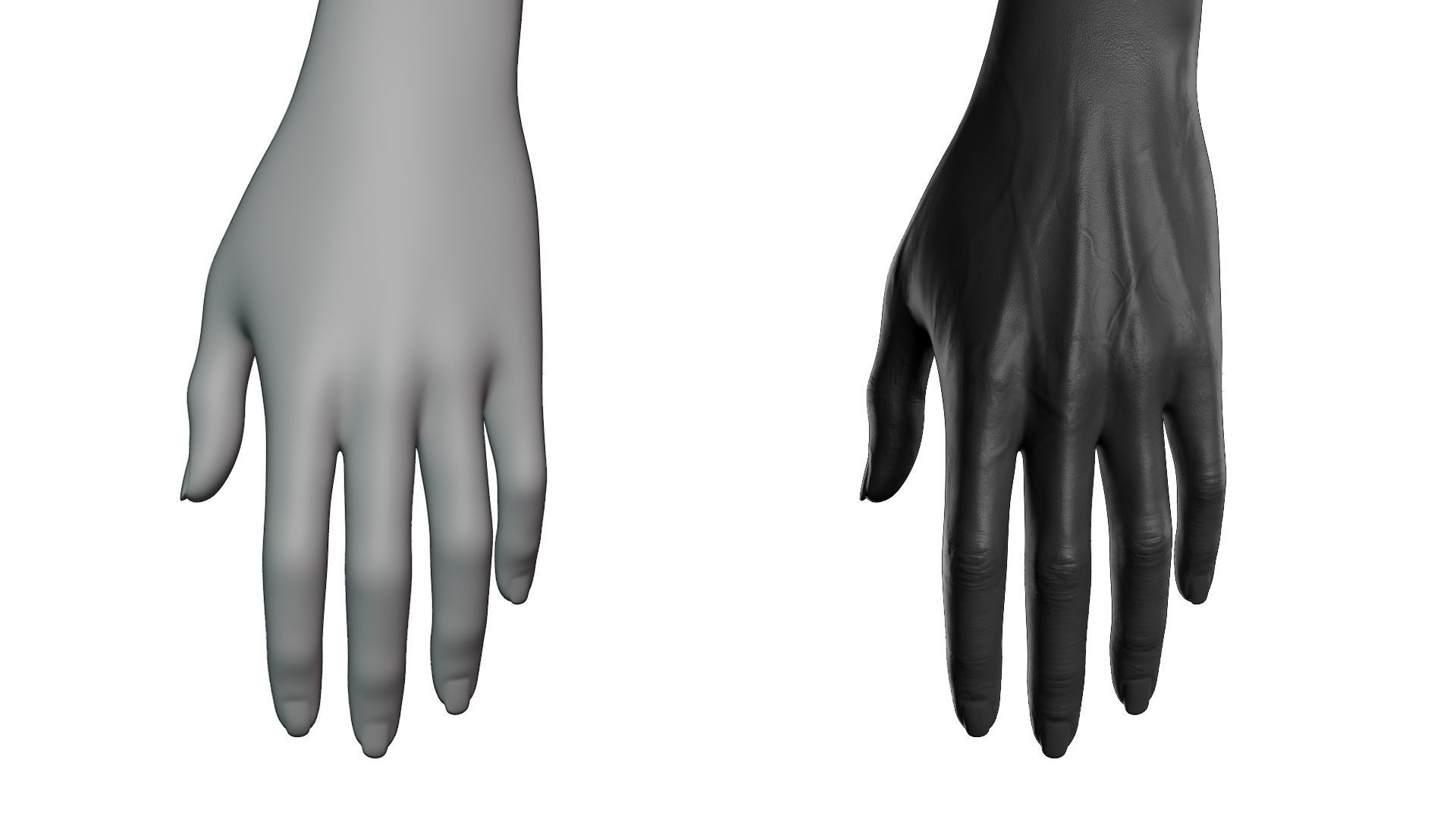Female Hand Low-poly 3D model_21