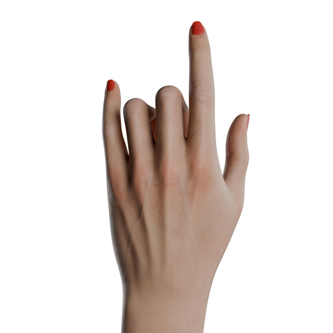 Female Hand Low-poly 3D model_6