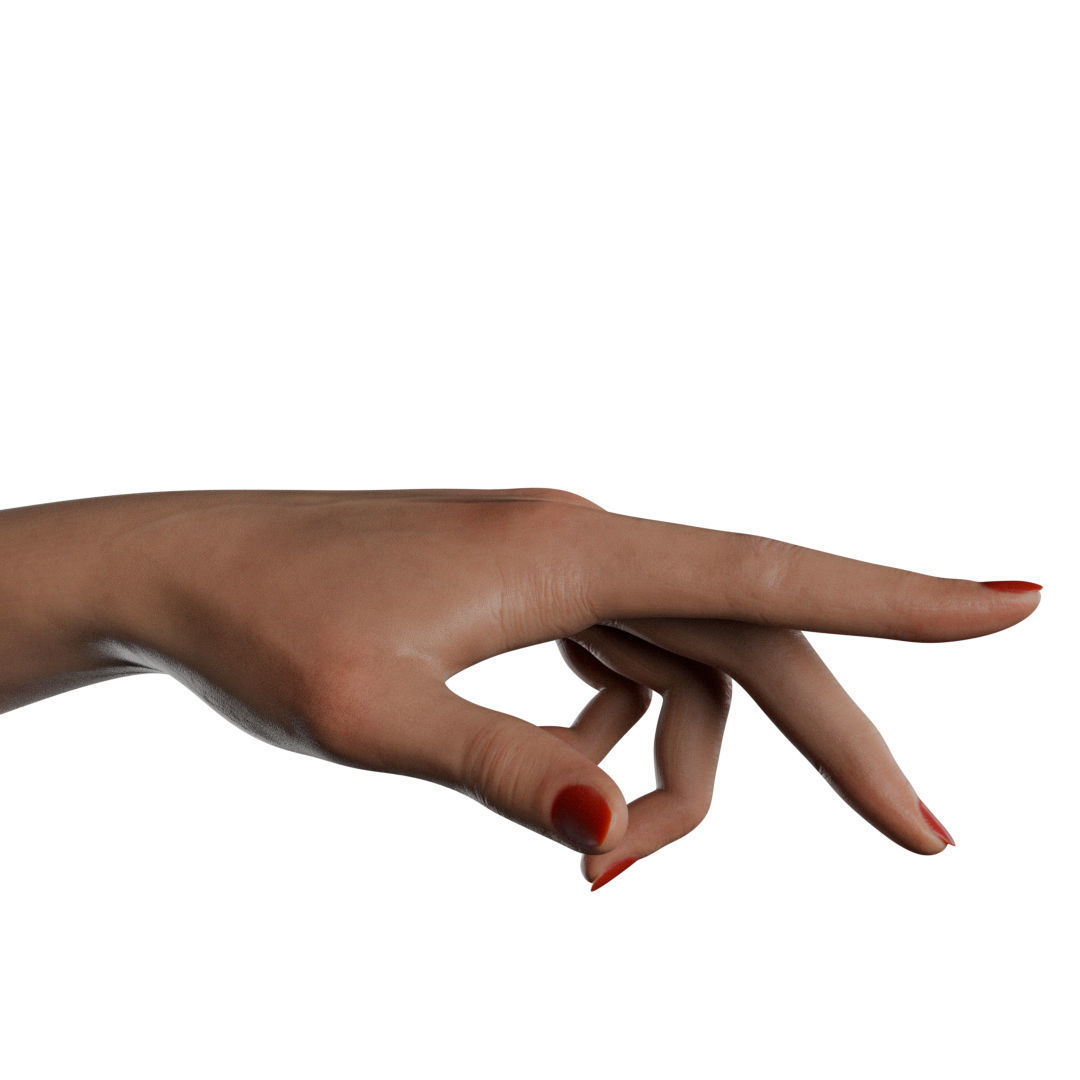 Female Hand Low-poly 3D model_3