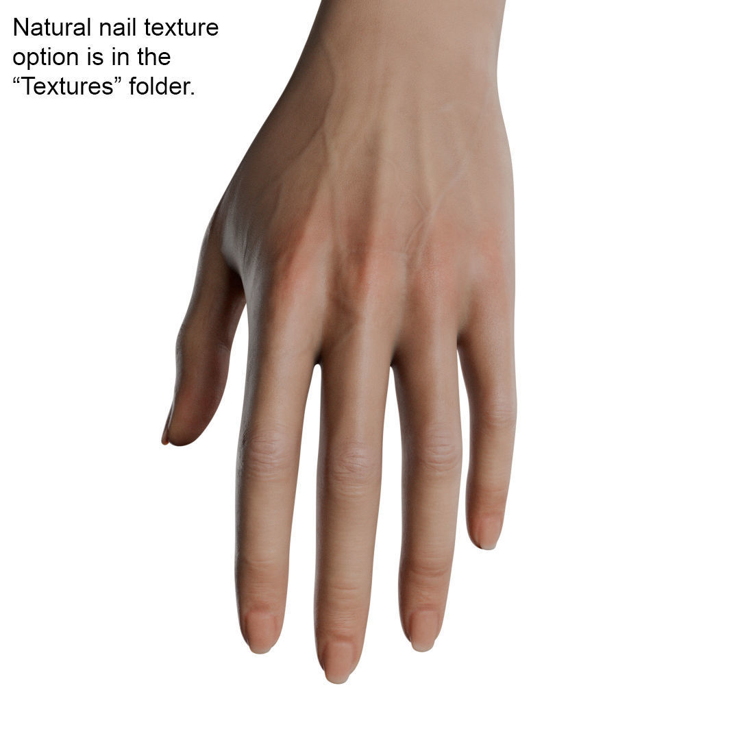 Female Hand Low-poly 3D model_2