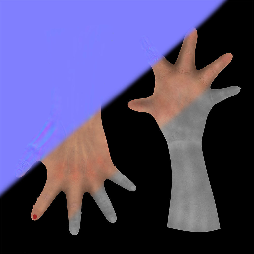 Female Hand Low-poly 3D model_23