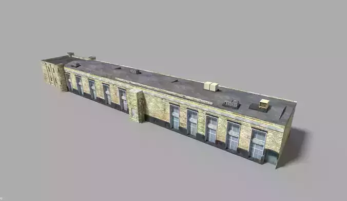 low poly prison building 3