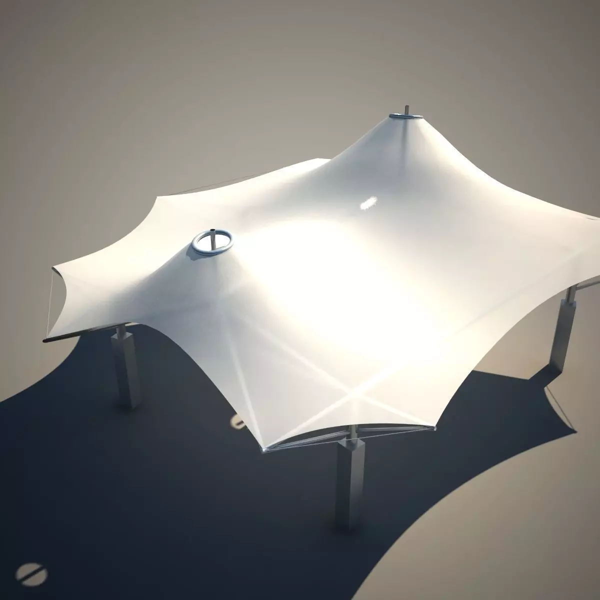 Membrane Tent Roof Low-poly 3D model_0