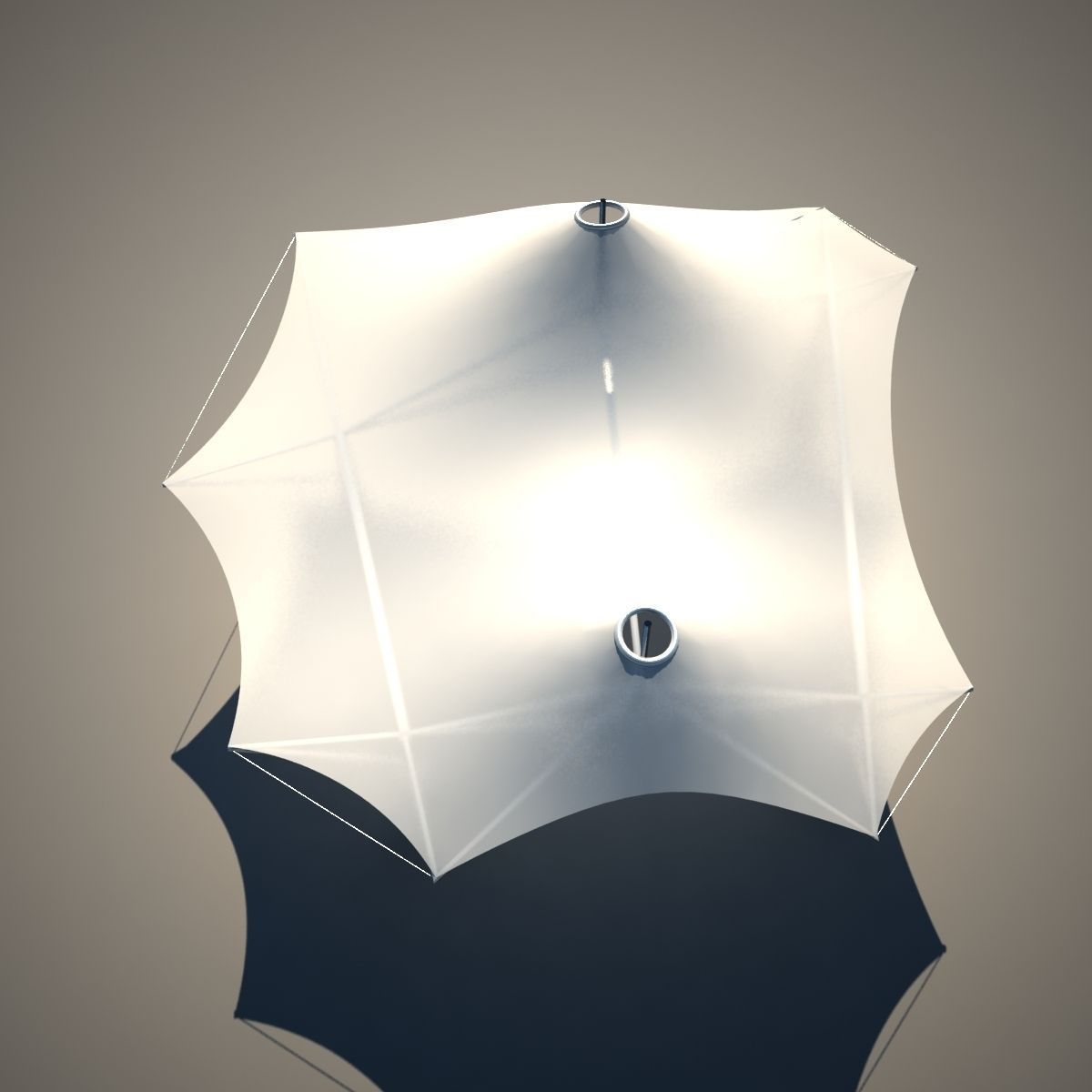 Membrane Tent Roof Low-poly 3D model_1