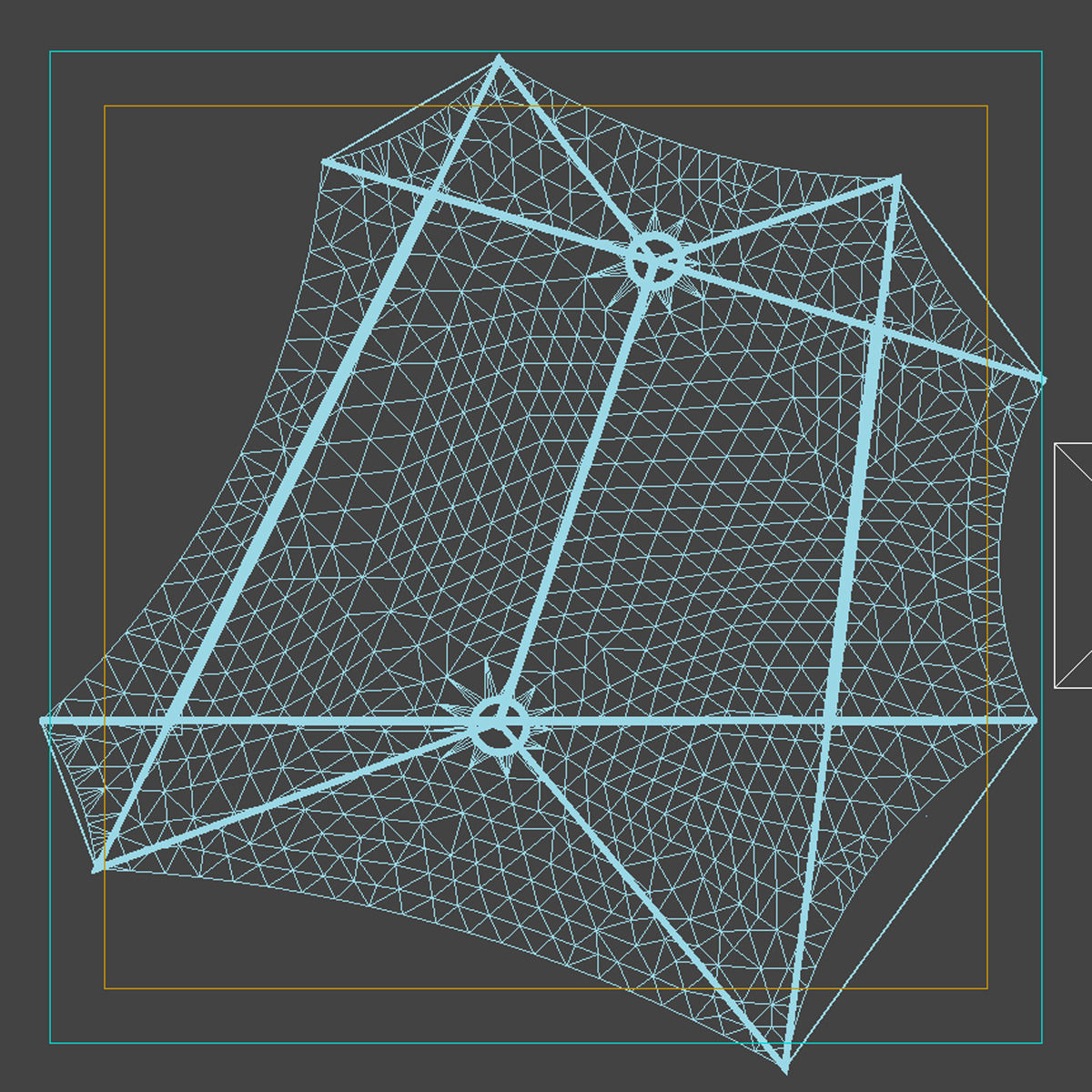 Membrane Tent Roof Low-poly 3D model_8