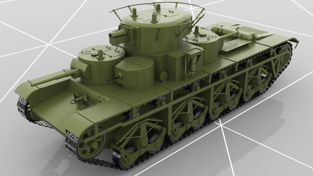 Soviet Russian Heavy Tank T-35 3D model_0